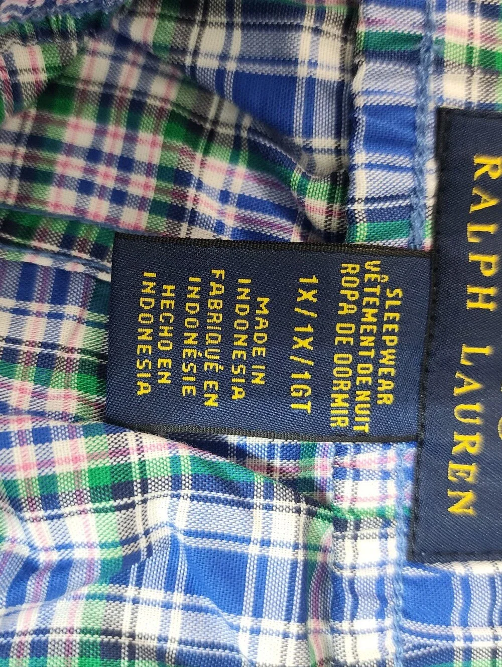 Polo Ralph Lauren Big 1X Men Plaid Pajama Lounge Sleep Pants Cotton NWT